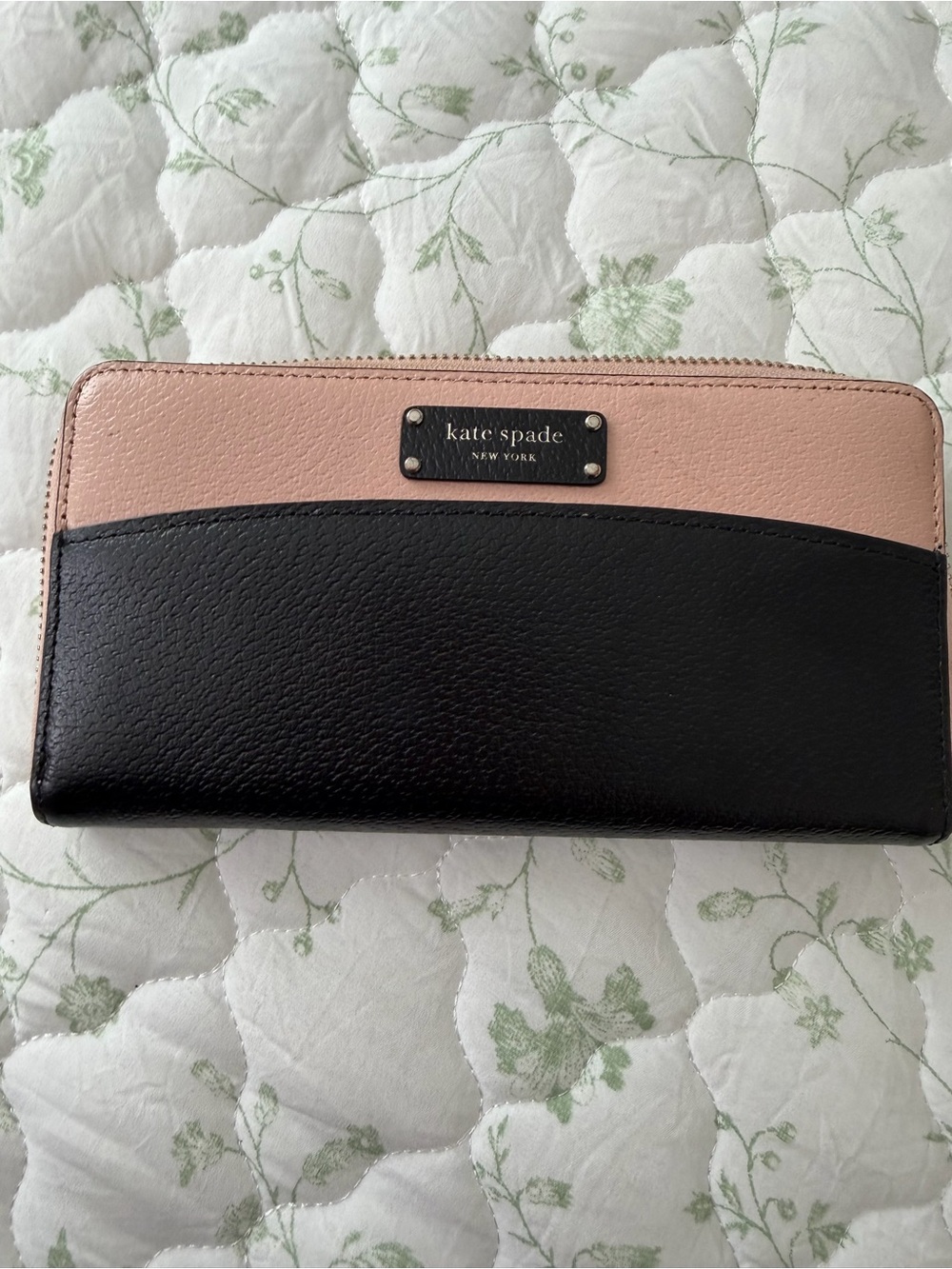 kate spade Two-Tone Pink and Black Zip Wallet